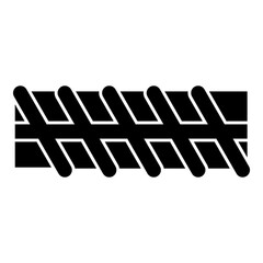 Reinforcement bar rebar ribbed metal rod icon black color vector illustration image flat style
