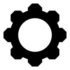 Gear cogwheel icon black color vector illustration image flat style