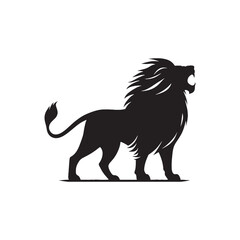 Towering Lion Silhouette, Elegant and Commanding