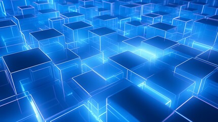 Obraz premium Abstract 3d render blue geometric background