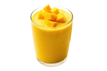 Mango smoothie isolated on transparent background.