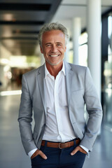 Fototapeta premium Portrait of mature businessman standing in office.
