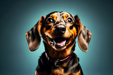 portrait of a dog on studio background