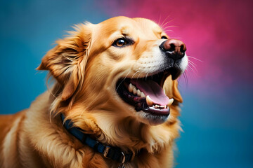 portrait of a dog on studio background