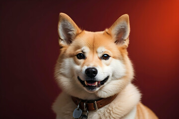 portrait of a dog on studio background