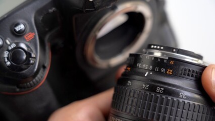 Taking photographs knowing the photographic technique, changing exposure times and apertures to...