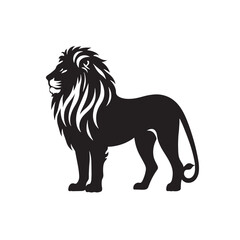 Iconic Lion's Silhouette, Standing Tall and Fierce
