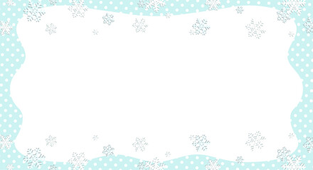 シンプルな雪の結晶のフレーム素材