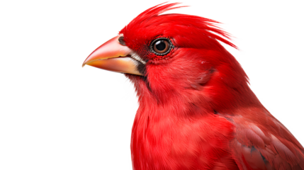 Red cardinal on a white background, A Stunning Northern Cardinal isolated on a transparent background, Generative AI