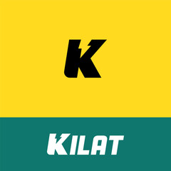 Letter B logo icon with thunderbolt for electrical technology vector illustration template