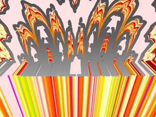 Fototapeta premium Abstract, Theatre, Silhouette, Multiple Figures, and Colours, 3d, within a Border