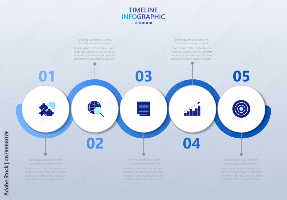 Poster infographic template for business. modern timeline infograph with 5 steps.