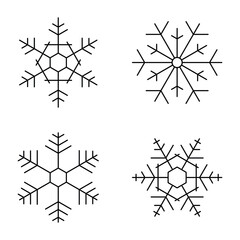 Set of snowflakes, vector illustration, winter background	