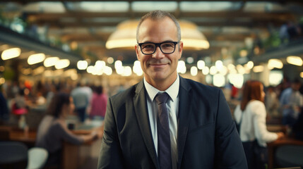 Fototapeta premium Portrait of smiling businessman in the office.