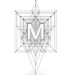 M, 3d, typography, alphabet, font, word, capital letter, meaning, designation, Helvetica, modern, no background