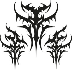 Fototapeta premium Unique Tribal Vector Shape - Gothic Y2K Sharp Element for Graphic Design and Artistic Project