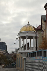 Rotunda gazebo near the hotel on Lybidsky Boulevard in the city of Ryazan
