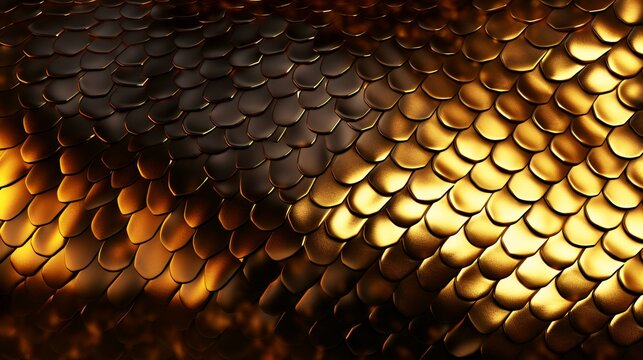 Golden metal texture of dragon snakes scale 