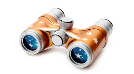 Binoculars isolated on a white background, Generative AI