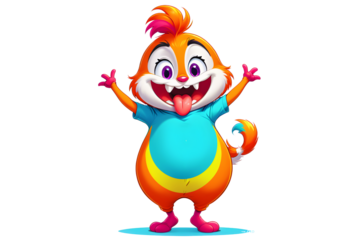 A Cartoonish Babouin in a Playful Pose (PNG 10800x7200)