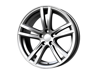 Shiny car rim isolated on Transparent or white background, Generative AI
