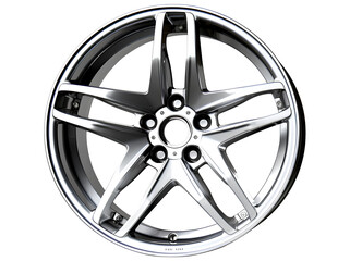 Obraz premium Shiny car rim isolated on Transparent or white background, Generative AI