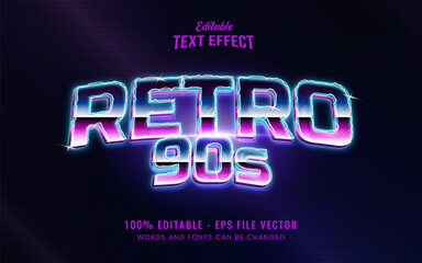 Retro 80s old style editable vector text effect.Premium Vector	