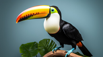 Colorful Toco Toucan tropical bird in Pantanal, Generative AI