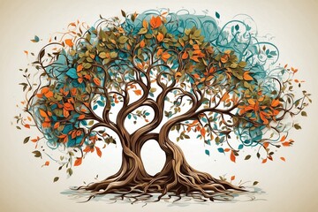tree with colorful leaves