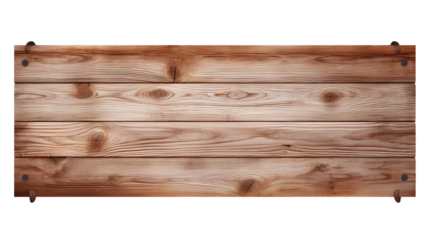 Wooden sign isolated on transparent background, Generative AI