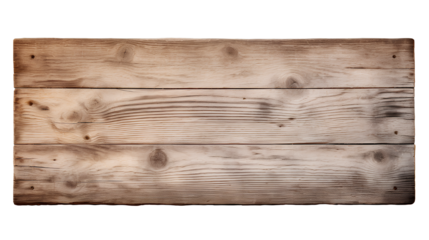 Wooden sign isolated on transparent background, Generative AI