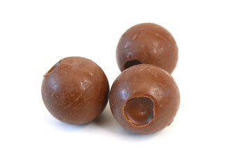 Chocolate candy on white background 