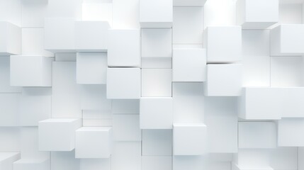 Random shifted white cube boxes block background