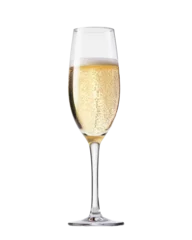 Fotobehang glass of champagne on transparent background. PNG file. AI generated © eclypse78