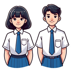 Junior High School Students Illustration