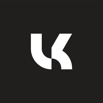 letter lk simple geometric linked logo vector