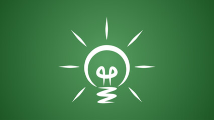 vector of burning light bulb drawn on a chalkboard