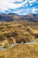Colca Canyon, Peru,South America. Incas to build Farming terraces with Pond and Cliff.