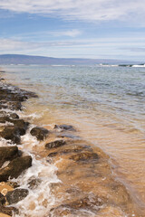 Volcanic rock on the beach in Maui, Hawaii