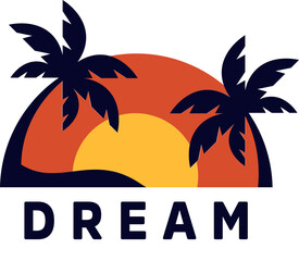 tropical island with palm