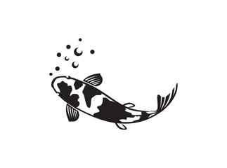 koi fish icon vector isolated on white