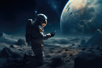 Galactic Call: Astronaut with Space Phone