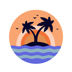 Fototapeta na wymiar illustration of a tropical island