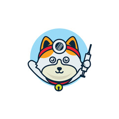 Cat Nurse Logo Design Vector