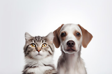 Purity and Playfulness: Cute Pets on White