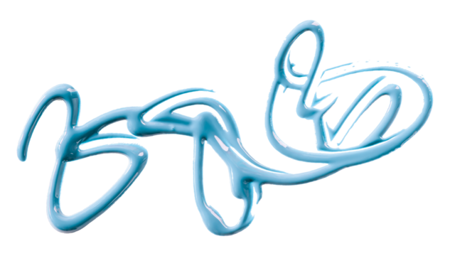 light blue watercolor drops zigzag isolated on transparent background