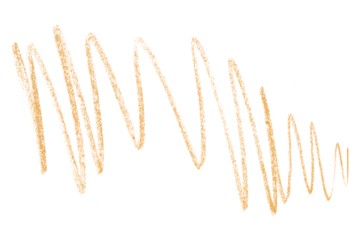 Orange pencil strokes isolated on transparent background