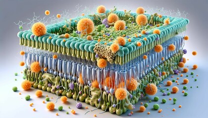 AI-generated illustration of the model of cell membrane - obrazy, fototapety, plakaty