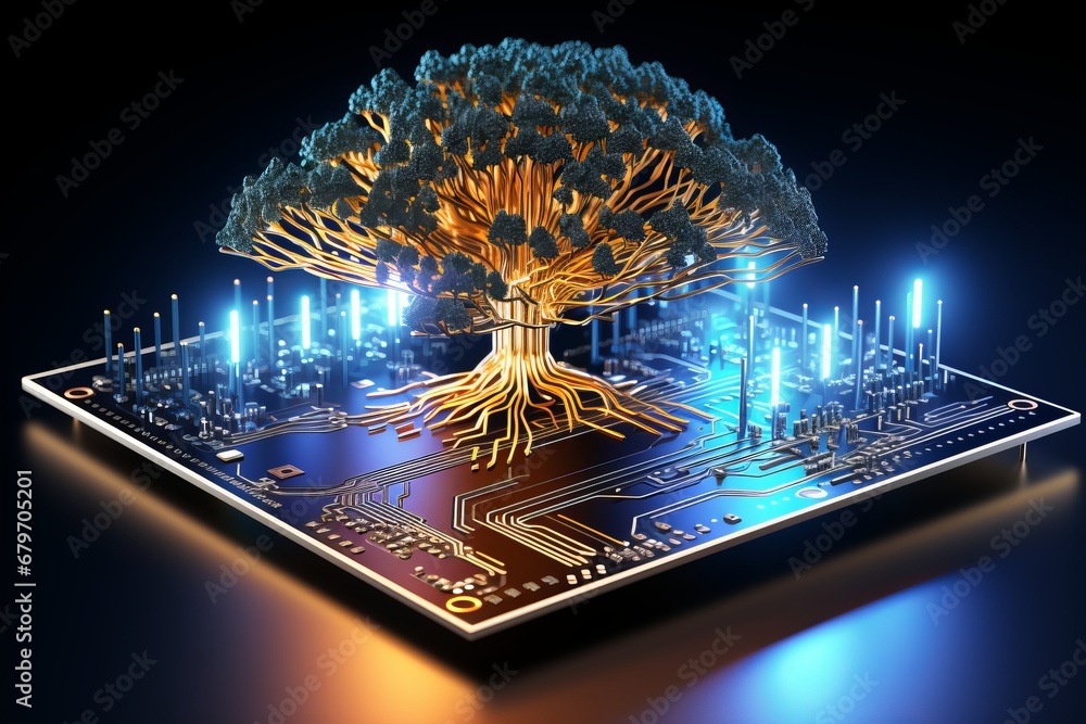 Poster ai technology for businesses supporting data exchange and machine learning implementation.