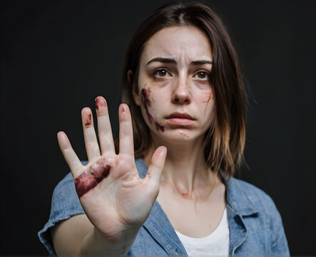 victim of domestic violence. Breaking the Silence: Empowered Woman Stands Against Domestic Violence. Breaking the Silence: Empowered Woman Stands Against Domestic Violence. generative AI